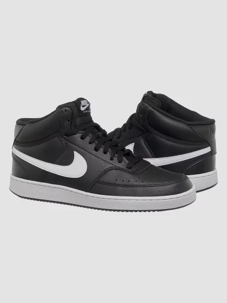 Кожаные повседневные кроссовки Nike NikeCourt черные