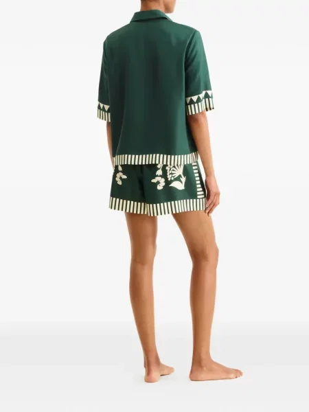 Шорти Eres на райета с принт зелено