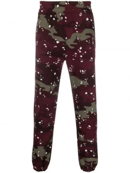 Pantaloni de jogging Maison Kitsune cu imagine cu model camuflaj roșu