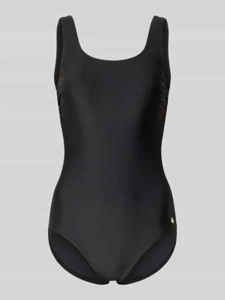 Kostium kąpielowy o kroju slim fit z dekoltem na plecach model Elena' Lascana czarny