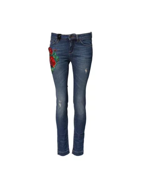 Skinny jeansy skinny Dolce And Gabbana niebieskie