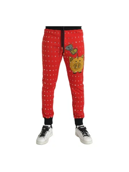 Spodnie Dolce And Gabbana czerwone