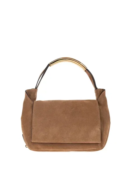 Geantă Moschino din piele de căprioară maro