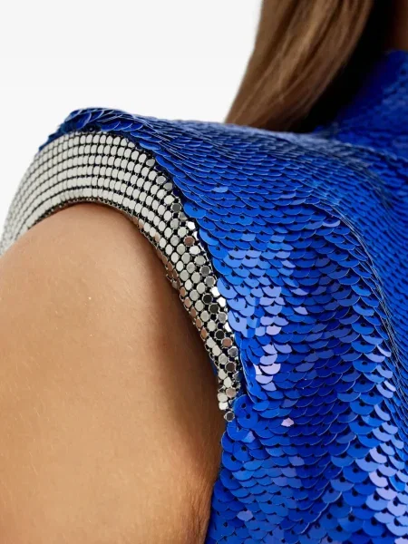 Rochie mini Nué cu paiete de costum albastru