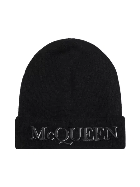 Czapka Alexander Mcqueen z kaszmiru czarna