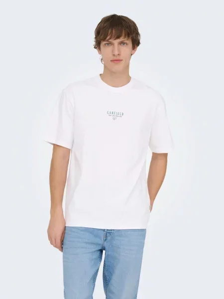 Only & Sons Tricou ONSGARFIELD verde alb