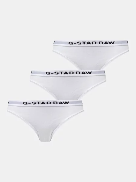 G-Star Raw Set 3 perechi de chiloți de damă clasici alb