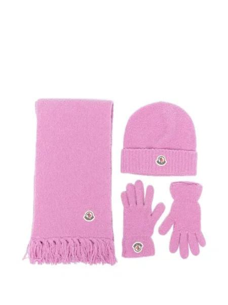 Rękawiczki dziecięce Moncler Enfant różowe