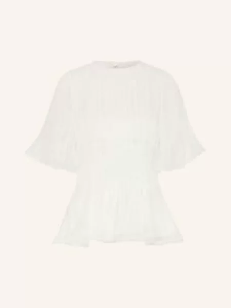 Aje. Bluzka Angeli Z Rękawami I Plisami weiss biała