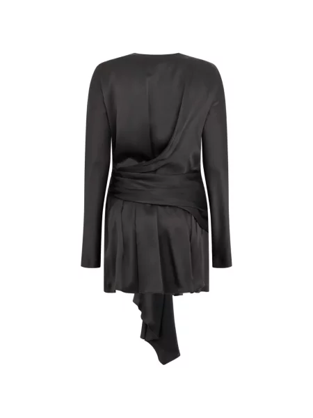 Bluză Alberta Ferretti cu funde asimetrică negru
