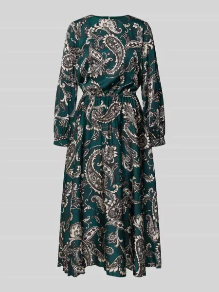 Sukienka koktajlowa z okrągłym dekoltem Rinascimento zielona