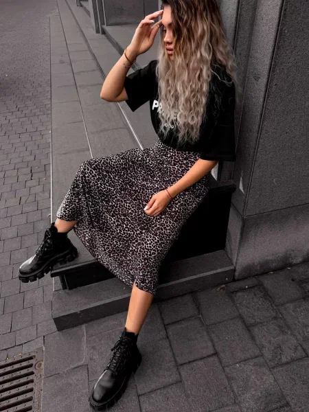 Юбка макси Uaclothes софтшелл коричневая