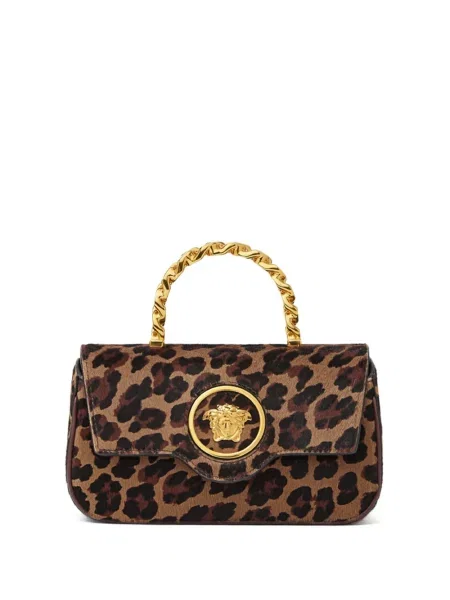 Geantă Versace cu imagine cu model leopard mini maro