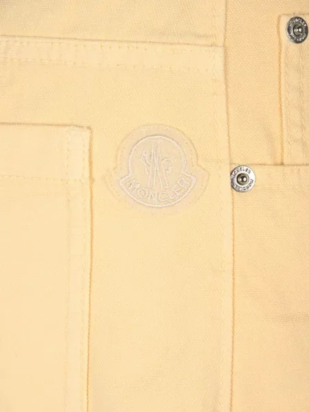 Spodnie cargo Moncler płócienne żółte