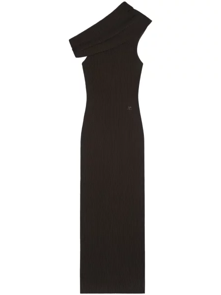 Rochie maxi Courreges tricotate lungă de costum maro