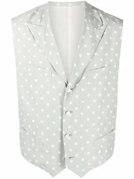 Puntíkatá jednořadá vesta Comme Des Garçons Pre-owned zelená