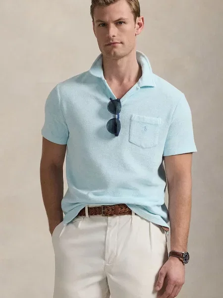 Тениска с яка Polo Ralph Lauren Polo Shirt синьо