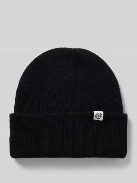 Czapka beanie z wełny z naszywką z logo Msch Copenhagen czarna