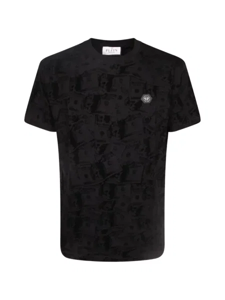 Tricou Philipp Plein cu decolteu rotund negru