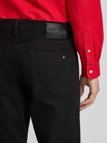 Jeansy krój regular fit „Dover” z czystej bawełny Tommy Hilfiger czarne