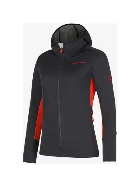 Bluza z kapturem La Sportiva Cosmic Ciemnoszara i czerwona L szara