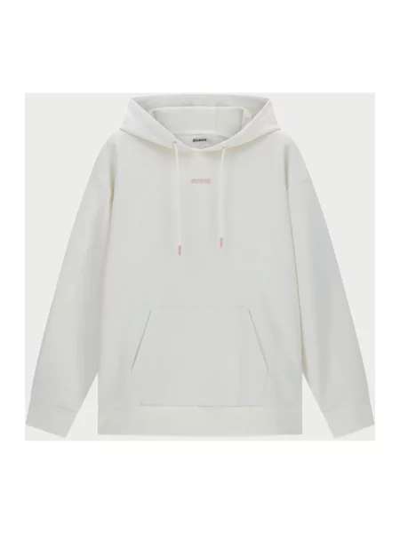 Bluza Guess z kapturem z nadrukiem biała