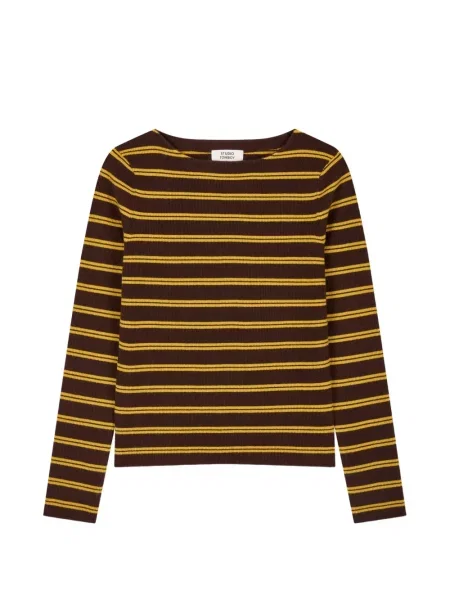 Lung tricou Tomboy tricotate maro