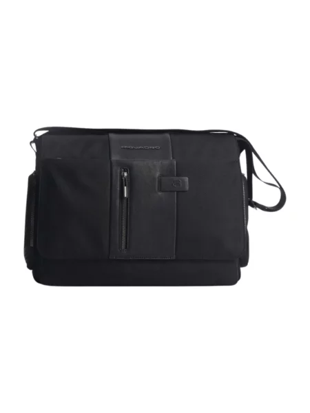 Torba crossbody Piquadro skórzana czarna