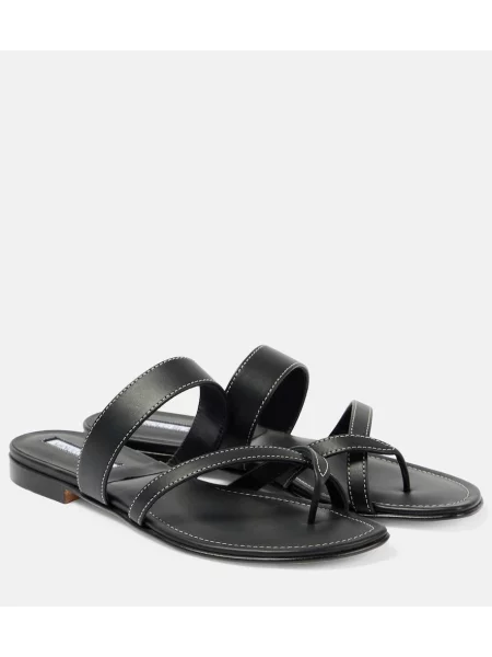 Usnjene tangice Manolo Blahnik črna