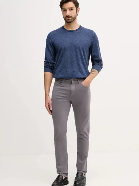 BOSS sweter wełniany lekki fioletowy