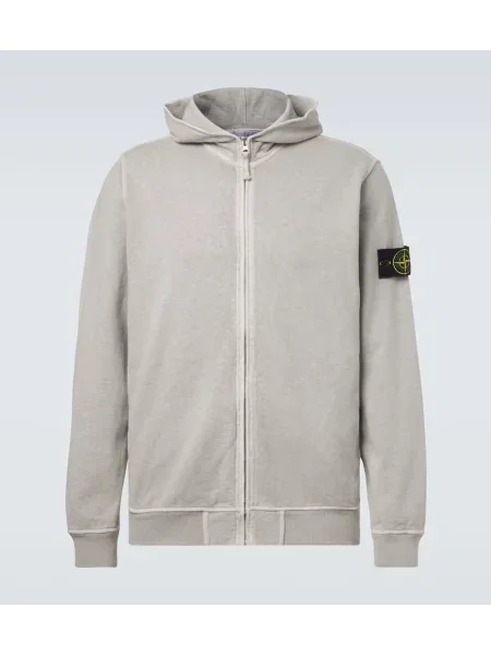 Суичър с качулка Stone Island от джърси камъни сиво