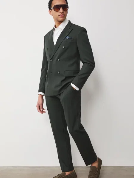 Medicine pantaloni pentru bărbați cu lână verde