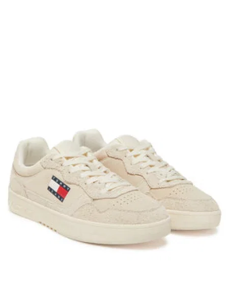 Tommy Jeans Sneakersy Tjm Cupsole Suede Écru