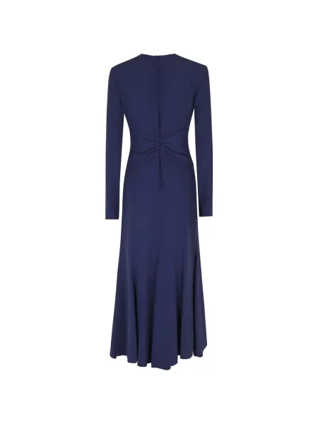 Lung rochie midi Alberta Ferretti cu volane albastru