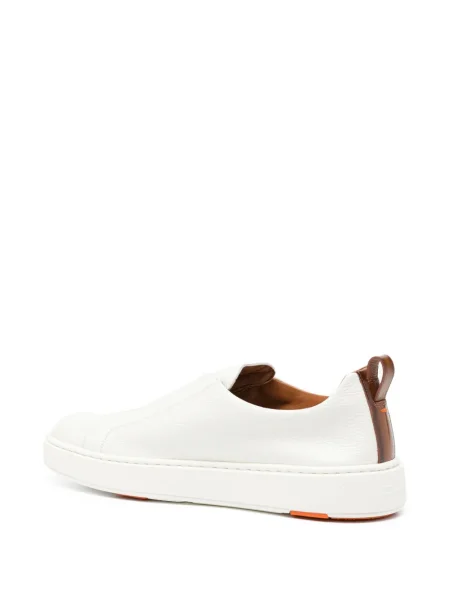 Sneakerși Santoni din piele alb