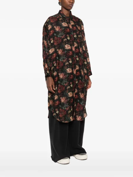 Cămașă R13 cu model floral cu imagine negru