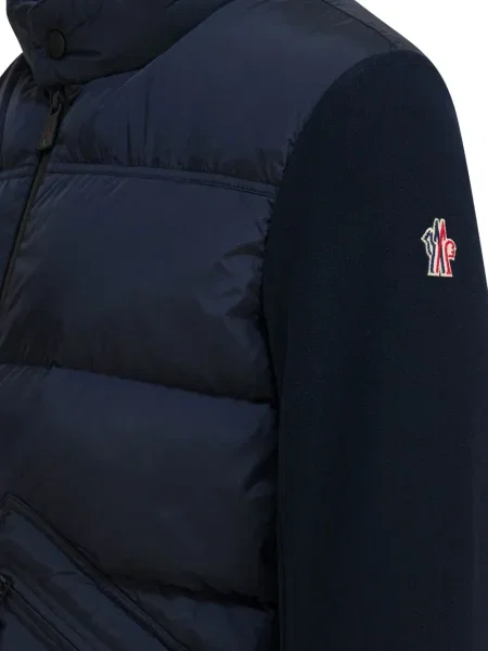 Geacă Moncler Grenoble tricotate albastru
