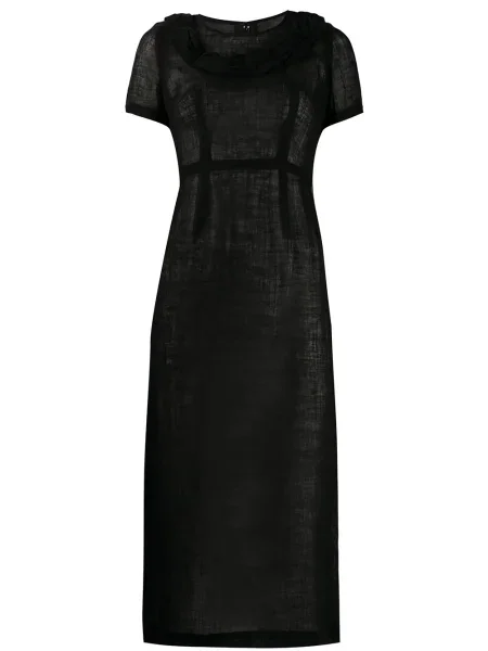 Průsvitné oblekové šaty Comme Des Garçons Pre-owned s volány černé