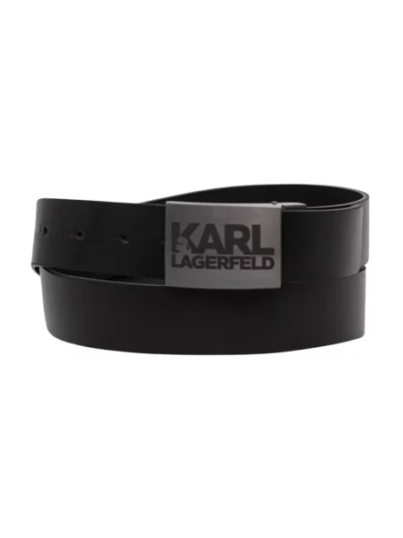 Pasek Karl Lagerfeld skórzany czarny