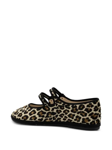 Balerini Gondolina cu model leopard din dantelă maro