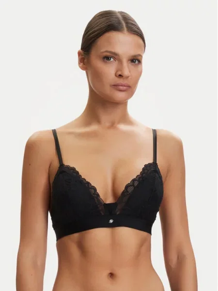 BOSS Trikotni nedrček Blossom črna