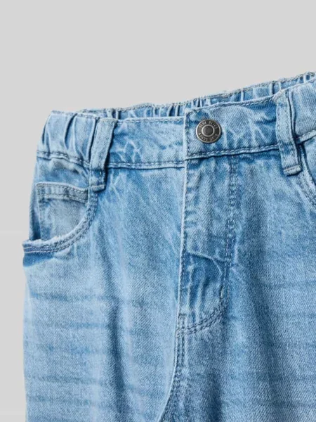 Jeansy o kroju straight fit z częściowo elastycznym pasem Blue Seven niebieskie