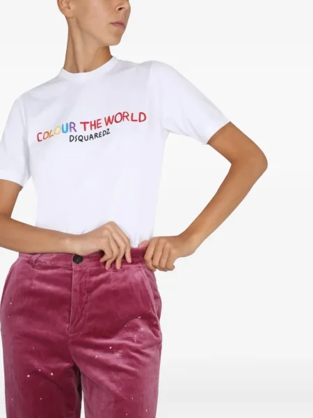 Tricou Dsquared2 scurt alb