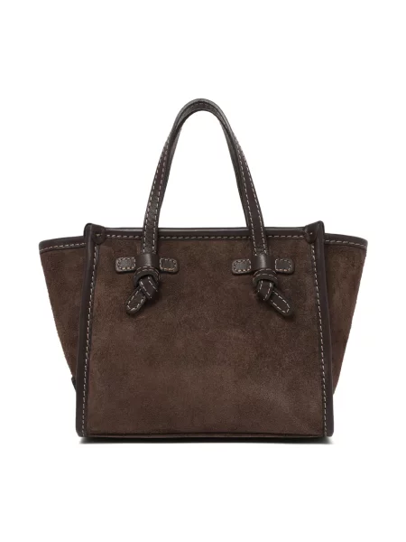 Shopperka Gianni Chiarini zamszowa brązowa