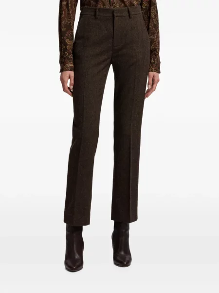 Pantaloni Ralph Lauren Collection cu model herringbone maro