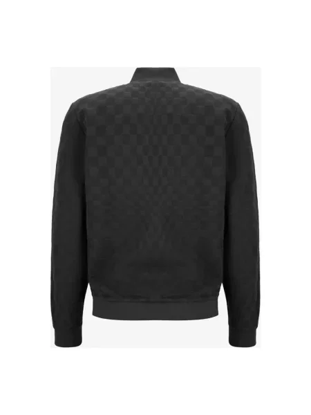Bluza Boss w kratę z nadrukiem czarna