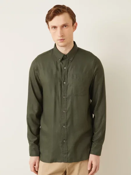 Tom Ford Košile Slim Fit khaki