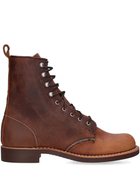 Šněrovací kožené zkrácené polokozačky Red Wing Shoes červené