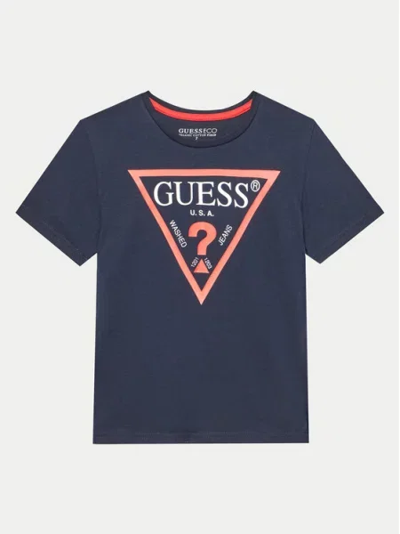Guess Marškinėliai Mėlyna Regular Fit balta