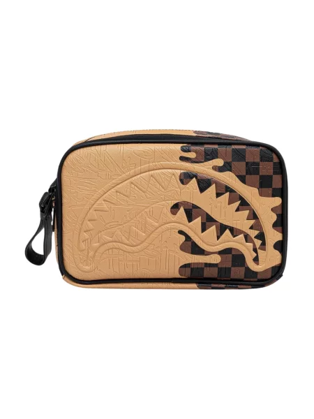Kosmetyczka Sprayground skórzana brązowa